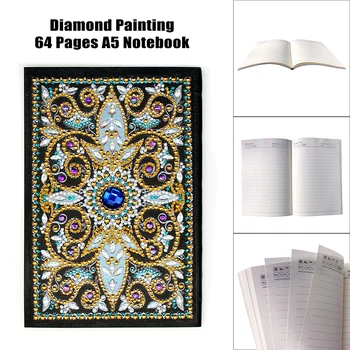 64 Lappuses DIY Īpašas Formas Dimanta Krāsošanas Grāmatiņa Dienasgrāmata Grāmatu, skiču burtnīcu Izšūšanas darbi ar Dimanta Mandala Cross Stitch Amatniecības Dāvanu