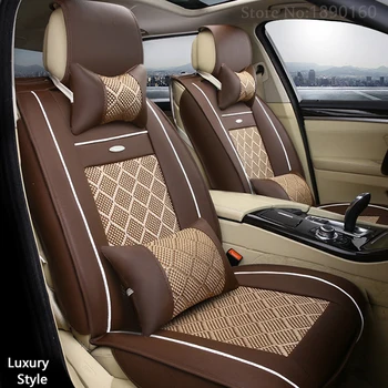 Elpojoša Ādas automašīnu sēdekļu pārvalki Lincoln Navigator MKZ MKS MKC MKX MKT auto piederumi, auto dizains, auto uzlīmes, 3D Melns