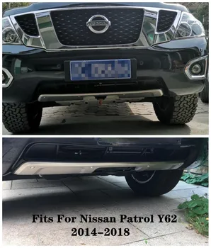 Nerūsējošā Tērauda Priekšējā Aizmugurējā Bufera Aizsargs Sadalītāji Aizsargs Plāksnei Der Nissan Patrol Y62 2014-2018 gads
