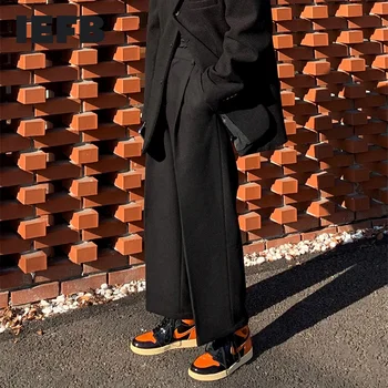 Pavasara Vīriešu Rudens Vilnas Uzvalks Bikses 2022 korejas Streetwear Modes Augsto Vidukli, Zaudēt Taisni Plaša Kāju Bikses Vīriešu Y5091