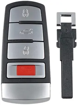 Rezerves Keyless Ieceļošanas Tālvadības Smart Atslēgas Fob Gadījumā Apvalka 06-10 VW Passat 4 Pogas, Atslēgu Fob Vāciņu