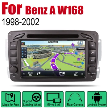 AutoRadio 2 Din Android Auto DVD Player, Mercedes Benz A W168 1998~2002 NTG GPS Navigācija Wifi Karti, Multimediju sistēma, Stereo