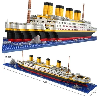 1860 sztuk Mini cegły Modelis Titānika Kruīza Modelis statku łodzi DIY diament klocki zestaw dzieci zabawki cena sprzedaży