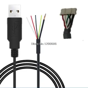1.5 M 150CM USB 24AWG 1,5 m USB MU-5F 11/0.15 BC*4C +AL+64/0.09 BC USB vīrieši 4-core aizsargātas USB PH2.0 anti-iejaukšanās datu vadu