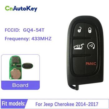 CN086004 Oriģināls, 4 Pogas+1 Smart Remote Auto Auto Atslēgu Piekariņu Jeep Cherokee 2014-2017 433MHZ HITAG 128-bitu AES GQ4-54T