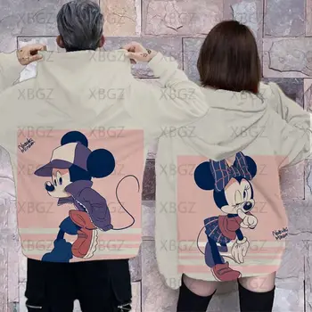 Plānas Mickey Vīriešu sporta Krekls sporta Krekli Bērnu pelēkā vārna Sieviete Minnie Mouse Pāris Apģērbs Sieviešu Disney Hoodies Drukāt 2023