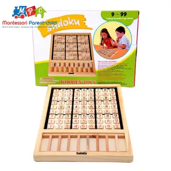 Izglītības Izlūkošanas Puzzle Rotaļlietas, Koka galda Spēles Montessori Koka Sudoku, Šahs Vecāku-bērnu Spēle Puzzle Jiugongge Rotaļlietas