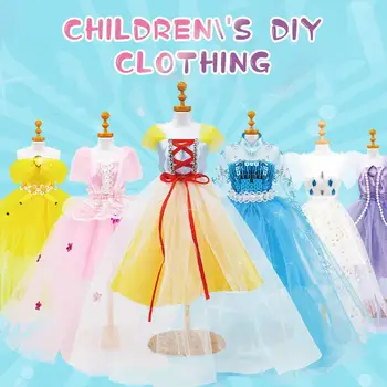 Bērnu Šūšanas Komplekti Lelles Apģērbu Kleita Ar Manekena Radošumu Mācību Rotaļlietas, Mākslas Un Amatniecības Modes Dizaina Komplekts Meitenēm C0Y9