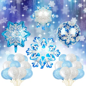 50gab Ziemas Sniegpārslu Alumīnija Filmu Balons, Sniegpārsla Forma Ledus Sniega Princese Puse, Ziemassvētku Rotājumi Balonu Puse Dekori