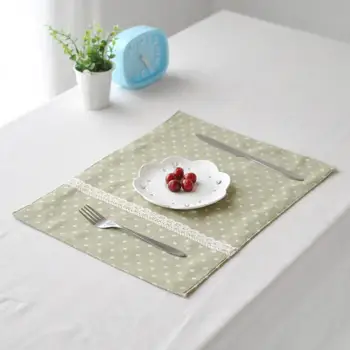 4pc Upscale Japāņu stila Mežģīņu dot auduma placemat galda paklājiņš Rietumu pad Placemats dubultā bieza paklāja neslīdīgu pad Tējas audums