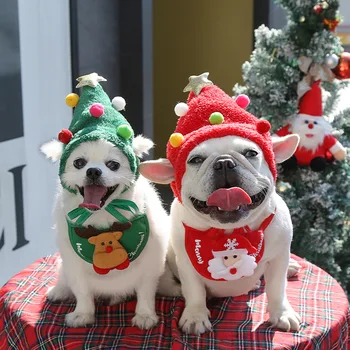 Pet Ziemassvētku Cepuri Gudrs Ragi Siekalas Suns, Kaķis ir Saģērbt Piegādes Gudrs Dizains Rudens un Ziemas Drēbes, Mājdzīvnieku Piederumi
