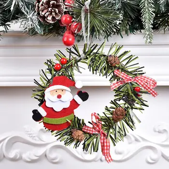Ziemassvētku Viltus Vainags Santa Claus/Sniegavīrs/Elk/Penguin/Lācis ilgstošas Mākslīgās Ziemassvētku Vainags Ziemassvētku Dekori Viltus Vainags