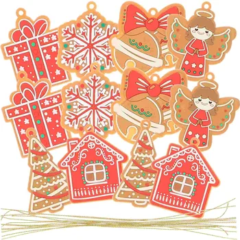 Ziemassvētku Piparkūkas Piekārtiem Rotājumi Eglīšu Rotājumu Decordecoration Cilvēks Candyparty Figurinessnowflakes Mini Cepšana Canes