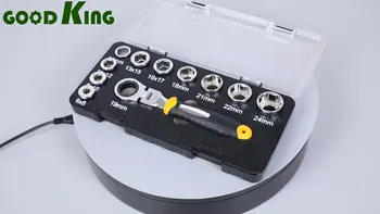 11 Gab. 16-in-1 6-24mm hex sockets elastīgu atgriezeniska kombinācija sprūdrata uzgriežņu atslēgas socket set