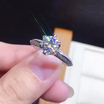 Augstas klases luksusa astoņas sirds astoņas bultiņas pārklājumu PT950 imitācija mozanne dimanta atvēršanas gredzens