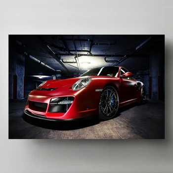Superauto Plakāti Neticams Red Porsches 911 Fona Attēlu Drukāt Audekls Gleznas, Sienas Mākslas Mājas Istabas Interjeru