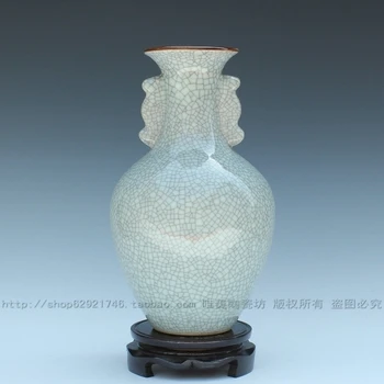 Jingdezhen keramikas kreka glazūru vāze antīko guanyao porcelāna interaural pudeli porcelāna pudeles apdare