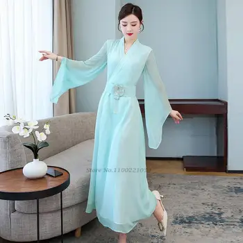 2022 vintage vaļīgi acu qipao elegants sieviešu cheongsam kleita tautas deju kleitu tradicionālā ķīniešu qipao kleitu elegants puse kleita