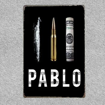 Pablo Escobar Narcos Vintage Stila Metāla Skārda Parakstīt Plakātu Sienas Dekori