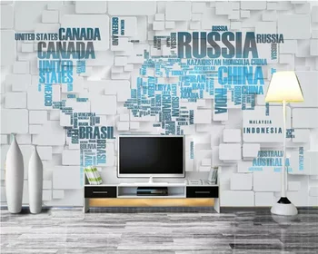 papel de parede Custom tapetes, 3d sienas mūsdienu minimālisma angļu vēstuli karte fona sienas dzīvojamā istabā, guļamistabā, 3d tapetes