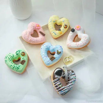 6pcs Sirds formas Donut Simulācijas Modelis Amatniecības Ledusskapis Uzlīmes Mājas Kūka Rotājumi, Foto Aksesuārus