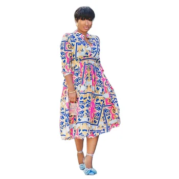 Ir 2021. Modes Stila Vasaras Āfrikas Sievietēm Drukāšanas Poliestera Kleita Āfrikas Kleitas Sievietēm Āfrikas Drukāt Kleitas Maxi Kleita