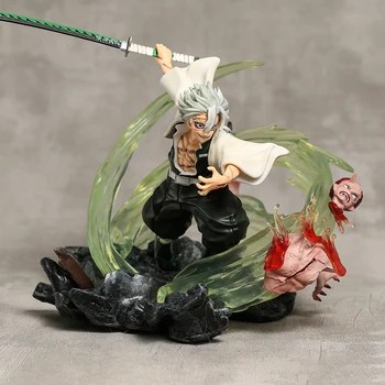 Demon Slayer GK Shinazugawa Sanemi iedegties Statuja Attēls Kolekcionējamus Modeļu Lelle Dāvanu Rotaļlietu KASTE NR.