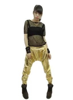 Līdz 2015. Jaunu Modes Džeza harēma sievietēm hip hop deju bikses skatuves sniegumu kostīmi, mīksti personības Paillette Bikses