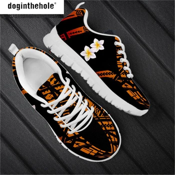 Doginthehole Sieviešu Apavi Trail Running Sneaker Plumeria Polinēzijas Dizains, Viegls Tenisa Dzīvoklis Kājām, Elpojošs