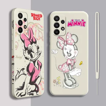 Disney Minnie Mouse Gudrs Tālrunis, Gadījumā, Huawei P20 P20 PRO LITE 2019 P30 LITE PRO P40 P50 P Smart z pro Šķidrums pa Kreisi Virvi Atpakaļ