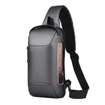 Ūdensizturīgs USB Daudzfunkciju Krūšu Soma Anti-theft Paroli Messenger Bag Modes Crossbody Soma Vīriešiem