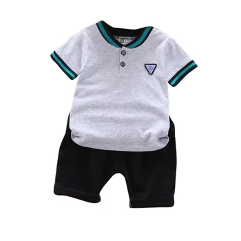 Jaunas Vasaras Toddler Ikdienas Drēbes Uzvalku Bērnu Zēnu T-Krekls, Bikses, 2gab/Set Bērnu Modes Kostīms Bērniem O-veida Kakla Kokvilnas Treniņtērpi