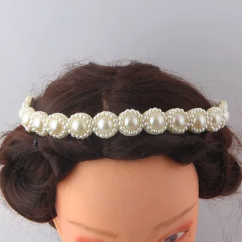 Daļiņu Pērle Galvu Jauno modes korejas personības lielumu pearl matu joslā meitene catwalk ielu fotografēšanas ceļojuma matu leadband979