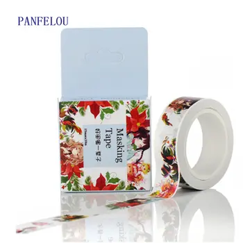 PANFELOU 1.5CMx10M ziedu red karikatūra Uzlīmes robežu maskēšanas lipīgs papīrs washi lentes DIY Scrapbooking Puses konts