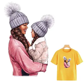 Meitene Ielāpus Drēbes Mazgāt Siltuma Druka Uz T-Krekla Kleitas Diy Parches Apģērba Termiskā Patcheswoman Ar Šeit Baby