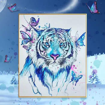 5D Pilna Dimanta Krāsošana Dzīvnieku Tiger Rhinestone Mākslas Dimanta Izšuvumi Krustdūrienā Roku darbs, Hobijs, Dāvanu, Mājas Sienu Apdare