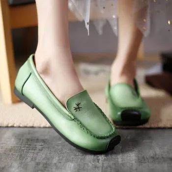 Careaymade-Genuine Ādas sieviešu kurpes Britu retro stila vienotā kurpes mīkstas ādas dzīvoklis kurpes Dāmām kurpes sieviešu kurpes