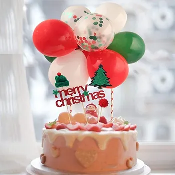Jaunu Priecīgus Ziemassvētkus Pārredzamu Konfeti Balonu Kūka Topper Dzimšanas Dienas Svinības Apdare Baby Dušas Kāzu Dekori Jaunā Gada Dāvanas