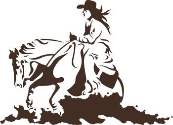 Par Cowgirl Zirgu Rodeo Rietumu Kovboju Automašīnu Automašīnu Logu Klēpjdatoru Vinila Decal Uzlīmes Stils