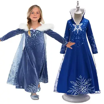 Bērniem Cosplay Princese Girl Dress Sniega Karaliene 2 Elsa Halloween Karnevāla Kostīms Meitenēm Kleitu Bērnu Puses Apģērbu Iedomātā Vestidos