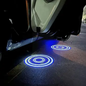 Automašīnu Durvju Laipni Gaismas Enerģijas Aplis Modelis Led Dual-uzrādi Projekcijas Atmosfēru Lampas 3 Krāsu Svētku V8a2