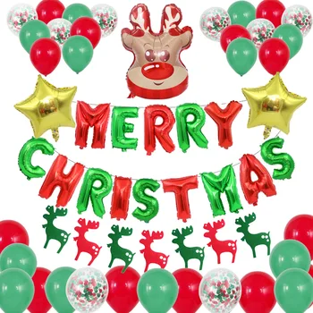 Ziemassvētku Rotājumi Balonus Uzstādīt Elk Priecīgus Ziemassvētkus Vēstuli, Folija Balona, lai Ziemassvētki un Jaunā Gada Apdare