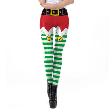 Ziemassvētku Garās Zeķes Sievietēm Seksīgu Augsta Vidukļa Izdilis Leggins Fitnesa Legging Dāmas Iespiestas Treniņu Stulpiņi Stretch Bikses