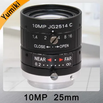 Yumiki HD 10MP CCTV Kameras Objektīvu 25mm F1.4 Diafragmas atvēruma Mount C CCTV Kameras vai Rūpniecības Mikroskopu ceļu satiksmes uzraudzība