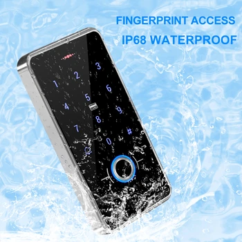 13.56 MHz RFID pirkstu Nospiedumu Piekļuves Kontroles Tastatūru IP68 Ūdensnecaurlaidīga Āra Tastatūru, Touch Panel WG26 / 34 Ievadi, 10pcs Keyfobs