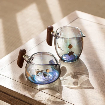 Karstumizturīgs Svinu, Krāsains Stikla Kauss Ar Koka Rokturi Radošo Tējas Tase Sabiezējumu Japāņu Tējas Maisītājs Jaunas Dzeramā Trauki