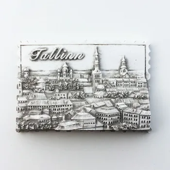 Igaunijas galvaspilsēta Tallina orientieris ainavu tūrisma suvenīru kolekcija dekoratīvie amatniecība magnētiskās ledusskapja magnēts