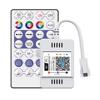 LED Kontrolieris, Wifi, Bluetooth, INFRASARKANO staru Tālvadības 3 In 1 Kontrolieri, Lai WS2812B WS2811 SK6812 Adresējama RGBIC Mūzikas Sinhronizēšana