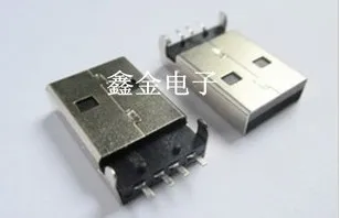 Bezmaksas Piegāde 200pcs melna gumijas SMD USB A male USB spraudņu 180 Grādu+Lēti Un TOP