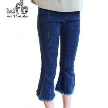 Mazumtirdzniecības 2-8 gadus meitene rietumu stila septiņu quibs bikses bērniem jeans pavasara fall rudens